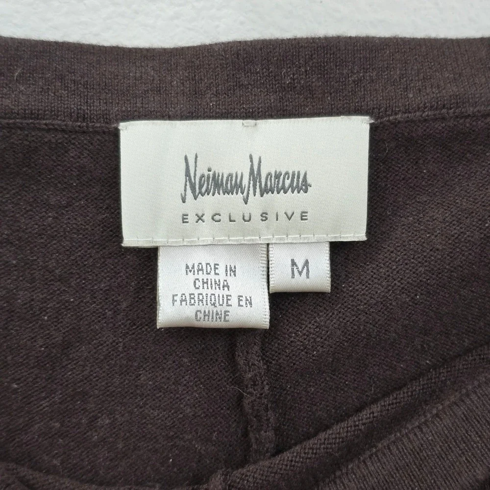 Neiman Marcus Silk Cashmere Knit Leggings Brown Slim Fit Pants Womens Medium